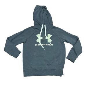 Under Armour Blue Hoodie Pullover Sweatshirt Teal logo